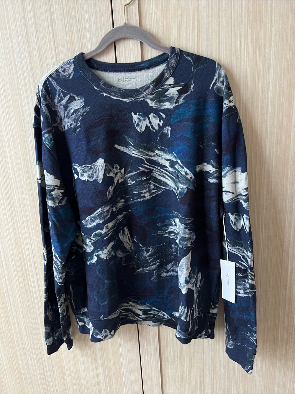 Ag Adriano Goldschmied Navy Abstract Print NWT Sweatshirt XL